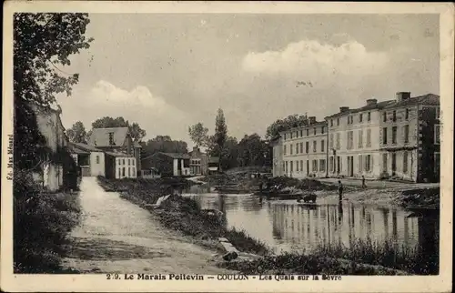 Ak Coulon Deux Sèvres, Les Quais sur la Sevre