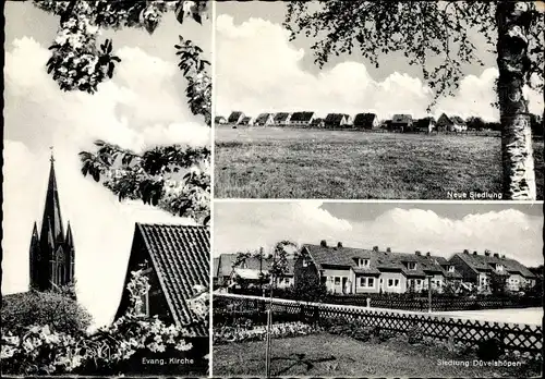 Ak Tostedt im Kreis Harburg, Evangelische Kirche, Siedlung Düvelshöpen