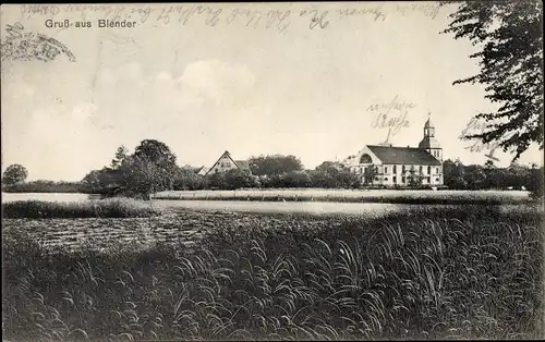 Ak Blender bei Asendorf, Blick zur Kirche über Felder