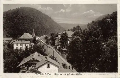 Ak Friedrichroda Thüringen, Blick auf die Schweizerstraße