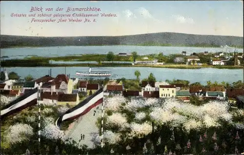 Ak Werder an der Havel, Blick von der Bismarckhöhe