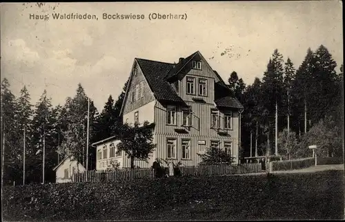 Ak Hahnenklee Bockswiese Goslar im Harz, Haus Waldfrieden