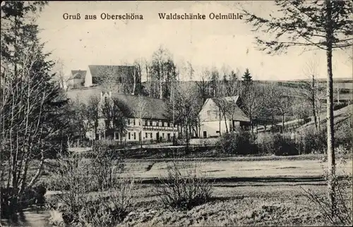 Ak Oberschöna in Sachsen, Waldschänke Oelmühle