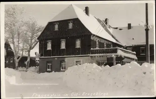 Foto Ak Frauenstein im Erzgebirge, Bahn-Hotel