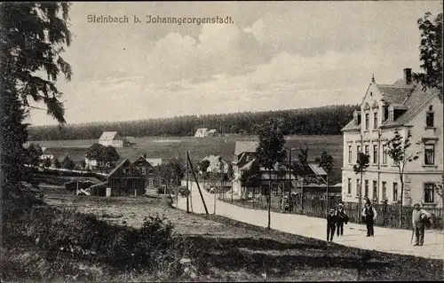 Ak Steinbach Johanngeorgenstadt im Erzgebirge, Dorfpartie