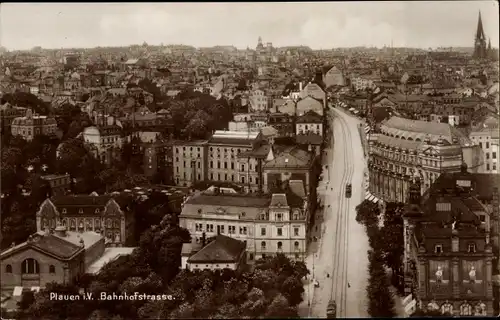 Ak Plauen im Vogtland, Bahnhofstraße, Panorama