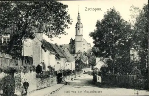 Ak Zschopau im Erzgebirge Sachsen, Blick von der Wiesenstraße