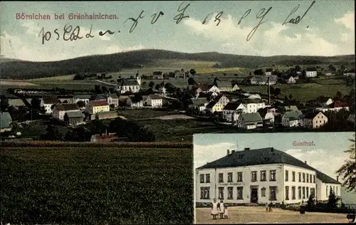 Ak Börnichen im Erzgebirge, Blick auf den Ort, Gasthof