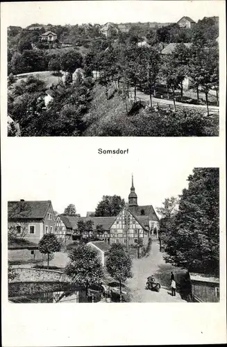 Ak Somsdorf Freital in Sachsen, Blick auf den Ort