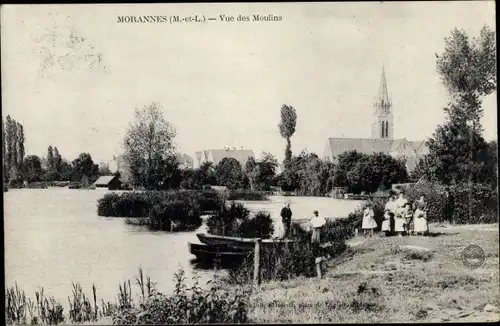 Ak Morannes Maine et Loire, Vue des Moulins