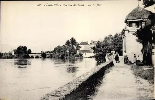 Ak Erigné Maine et Loire, Une vue du Louet