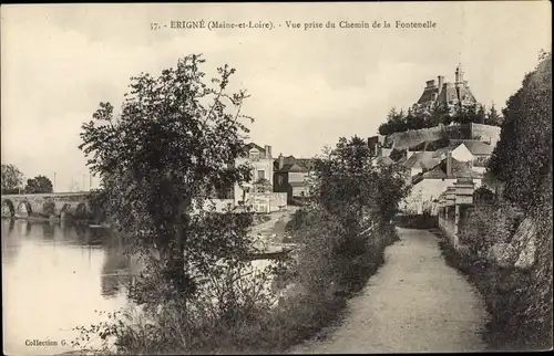 Ak Erigné Maine et Loire, Vue prise du Chemin de la Fontenelle