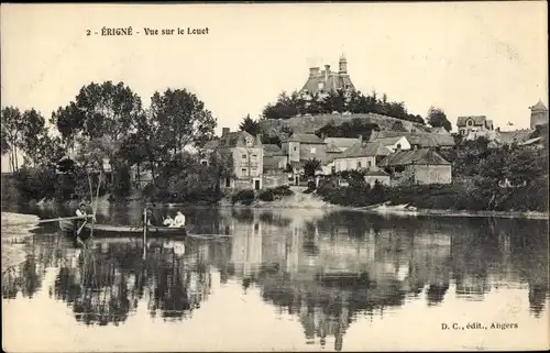 Ak Erigné Maine et Loire, Vue sur le Louet