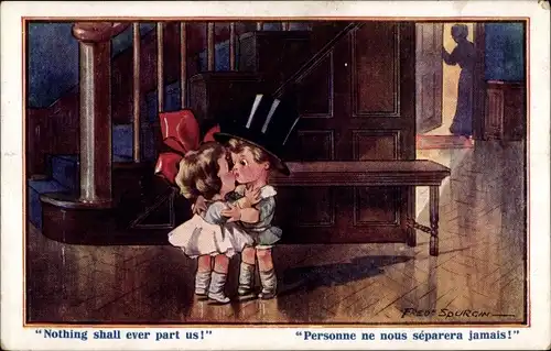 Künstler Ak Spurgin, Fred, Nothing shall ever part us, Kinder, Umarmung