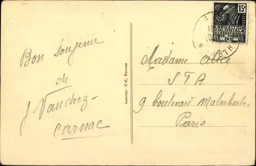 Ak Rauchende Frau in bretonischer Tracht