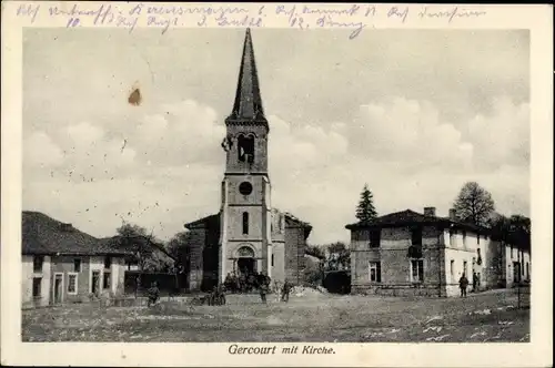 Ak Gercourt Moselle, Ortspartie mit Kirche