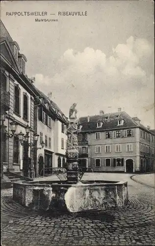 Ak Ribeauvillé Rappoltsweiler Elsass Haut Rhin, Marktbrunnen