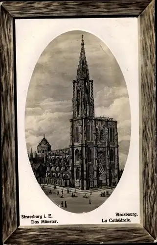 Passepartout Präge Ak Strasbourg Straßburg Elsass Bas Rhin, Das Münster