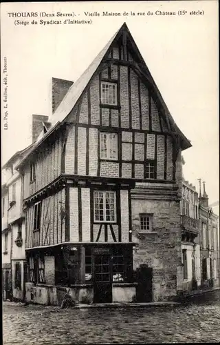 Ak Thouars Deux Sèvres, Vieille Maison de la rue du Chateau