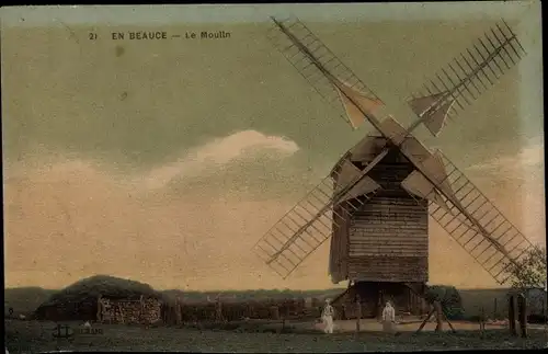 Ak En Beauce Loiret, Le Moulin, Windmühle