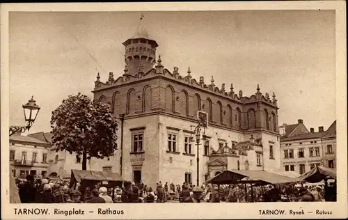 Ak Tarnów Tarnau Polen, Ringplatz, Rathaus, Rynek, Ratusz