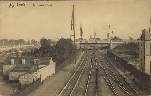 Ak Landen Flandern Flämisch Brabant, Le Nouveau Pont, Bahnanlagen