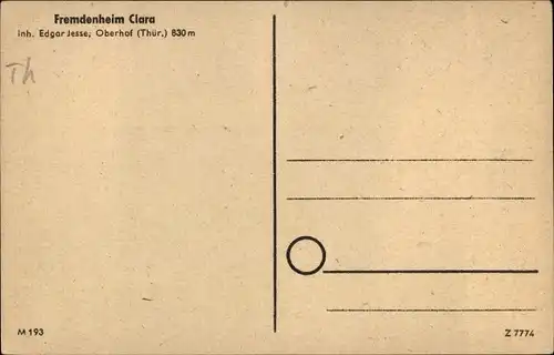 Ak Oberhof im Thüringer Wald, Fremdenheim Clara