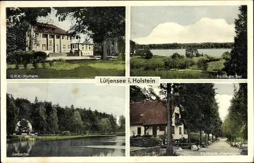 Ak Lütjensee in Schleswig Holstein, DRK Kurheim, Partie am See, Seepartie, Forsthaus Seebergen