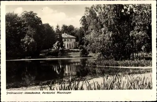 Ak Schmalenbeck Großhansdorf in Schleswig Holstein, Parkhotel Manhagen, Seeblick