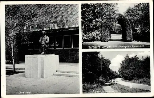 Ak Hamburg Nord Langenhorn, Ehrenmal, Anlagen b. Siemershöh, Rodenkampsweg