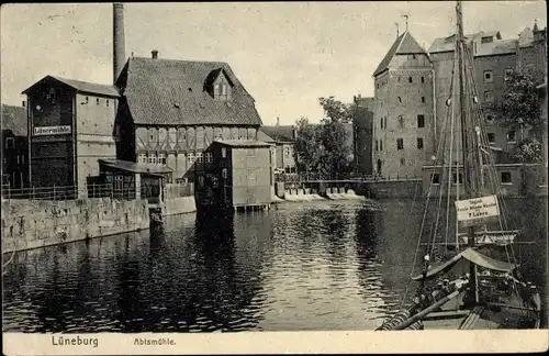 Ak Lüneburg, Abtsmühle, Blick a. d. Jimenau, Lünermühle