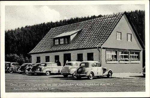 Ak Heiligenroth Montabaur im Westerwald, Autobahnrasthof, parkende Autos