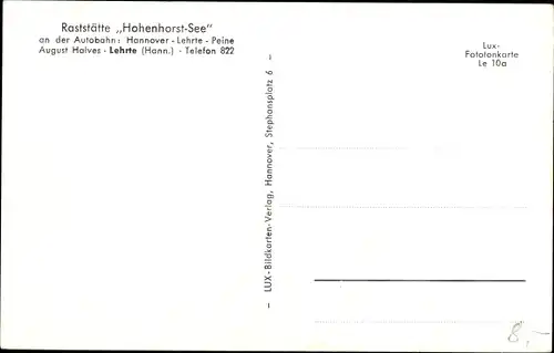 Ak Hohenhorstsee Lehrte in Niedersachsen, Autobahn Raststätte Hohenhorst See, Innenansicht
