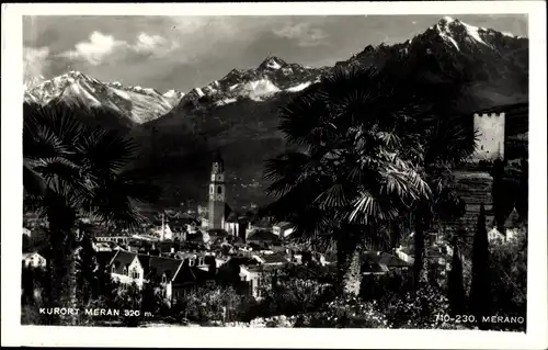 Ak Meran Merano Südtirol, Blick auf den Ort, Gebirge