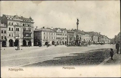 Ak Hradec Králové Königgrätz Stadt, Marktplatz