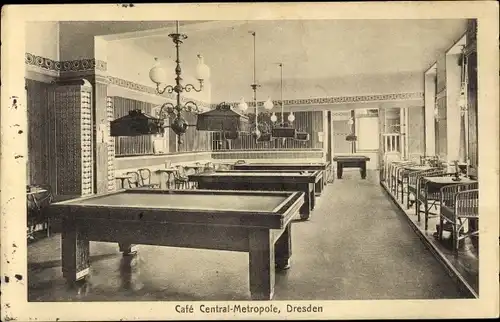 Ak Dresden Neustadt, Cafe Central Metropole, Billard