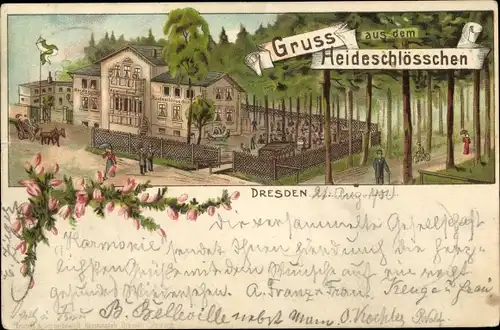 Litho Dresden Neustadt Albertpark, Heideschlösschen