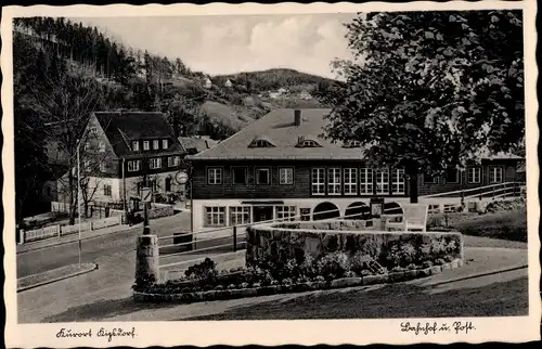 Ak Kipsdorf Altenberg im Erzgebirge, Bahnhof und Post