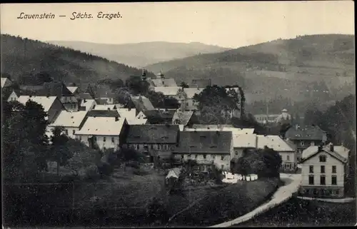 Ak Lauenstein Altenberg im Erzgebirge, Blick auf den Ort