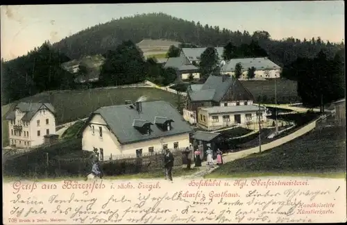 Ak Bärenfels Altenberg im Erzgebirge, Kgl. Oberforstmeisterei, Scharfe's Gasthaus