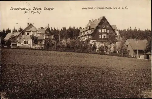 Ak Oberbärenburg Bärenburg Altenberg im Erzgebirge, Berghotel Friedrichshöhe