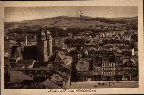 Ak Plauen im Vogtland, Blick auf den Ort vom Rathausturm