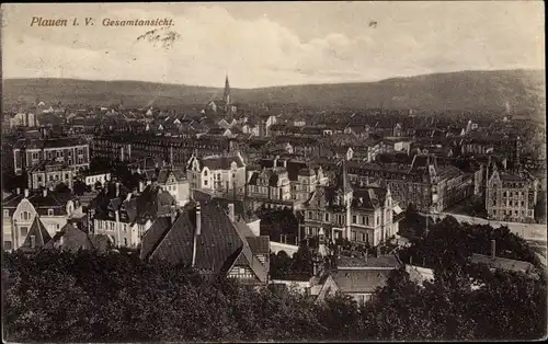 Ak Plauen im Vogtland, Totalansicht der Ortschaft