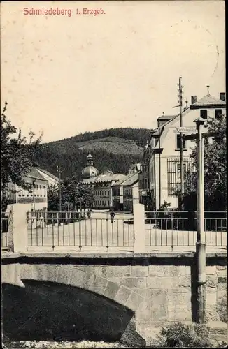Ak Schmiedeberg Dippoldiswalde im Erzgebirge, Teilansicht der Ortschaft