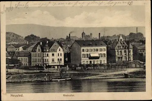 Ak Neuwied am Rhein, Partie am Rheinufer, Rhein Hotel