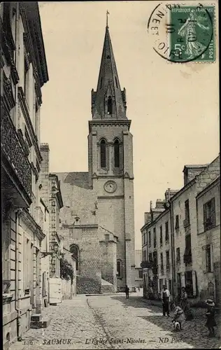 Ak Saumur Maine et Loire, Kirche Saint Nicolas