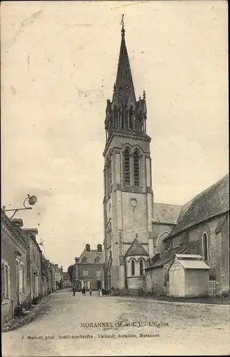 Ak Morannes Maine et Loire, Kirche