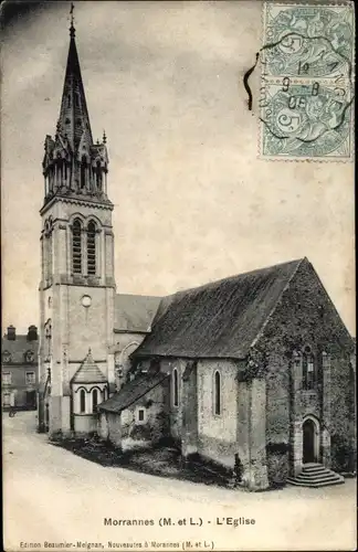 Ak Morannes Maine et Loire, Kirche