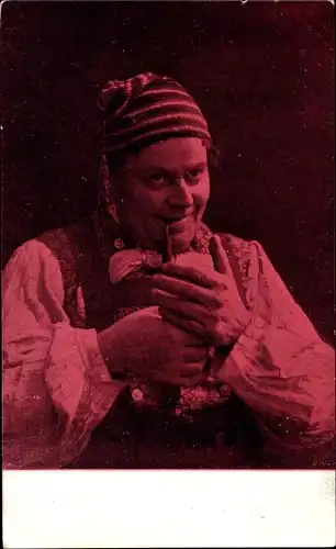 Ak Rauchender Mann mit Zipfelmütze