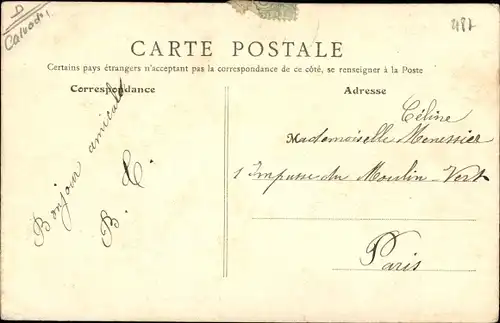 Ak Arromanches Calvados, Route de Bayeux par Tracy